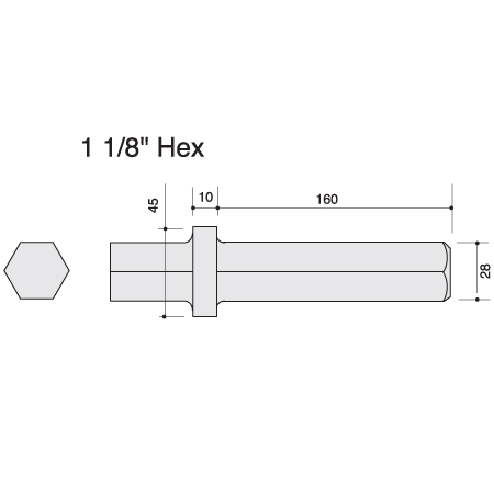Hex Shank Asphalt Cutter 1.1/8" 115mm x 245mm ( Pack of 2 ) Toolpak 